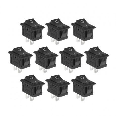 10pcs Rocker Switchs Copper Boat Rocker Switch 2-Pin Plastic Button ON/Off SPST