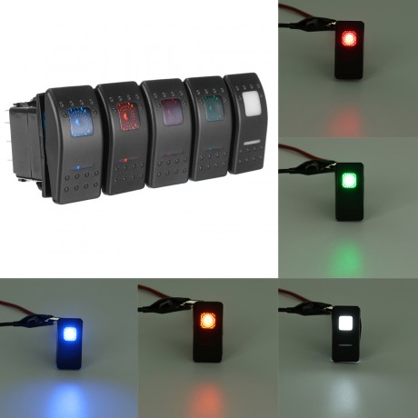 Universal 12V 7 Pins LED Light  Switch DPDT ON-OFF-ON Self-locking Rocker Switch