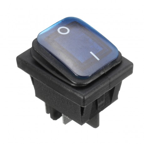 1Pcs 16A 250V 4Pin Waterproof Rocker Switch With Lamp Light Dpst On/Off