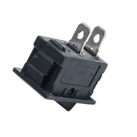 100pcs Black Push Button Mini Switch 6A-10A 110V 250V KCD1-101 2Pin Snap-In On/Off Rocker Switch