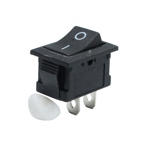 25pcs Black Push Button Mini Switch 6A-10A 110V 250V KCD1-101 2Pin Snap-In On/Off Rocker Switch