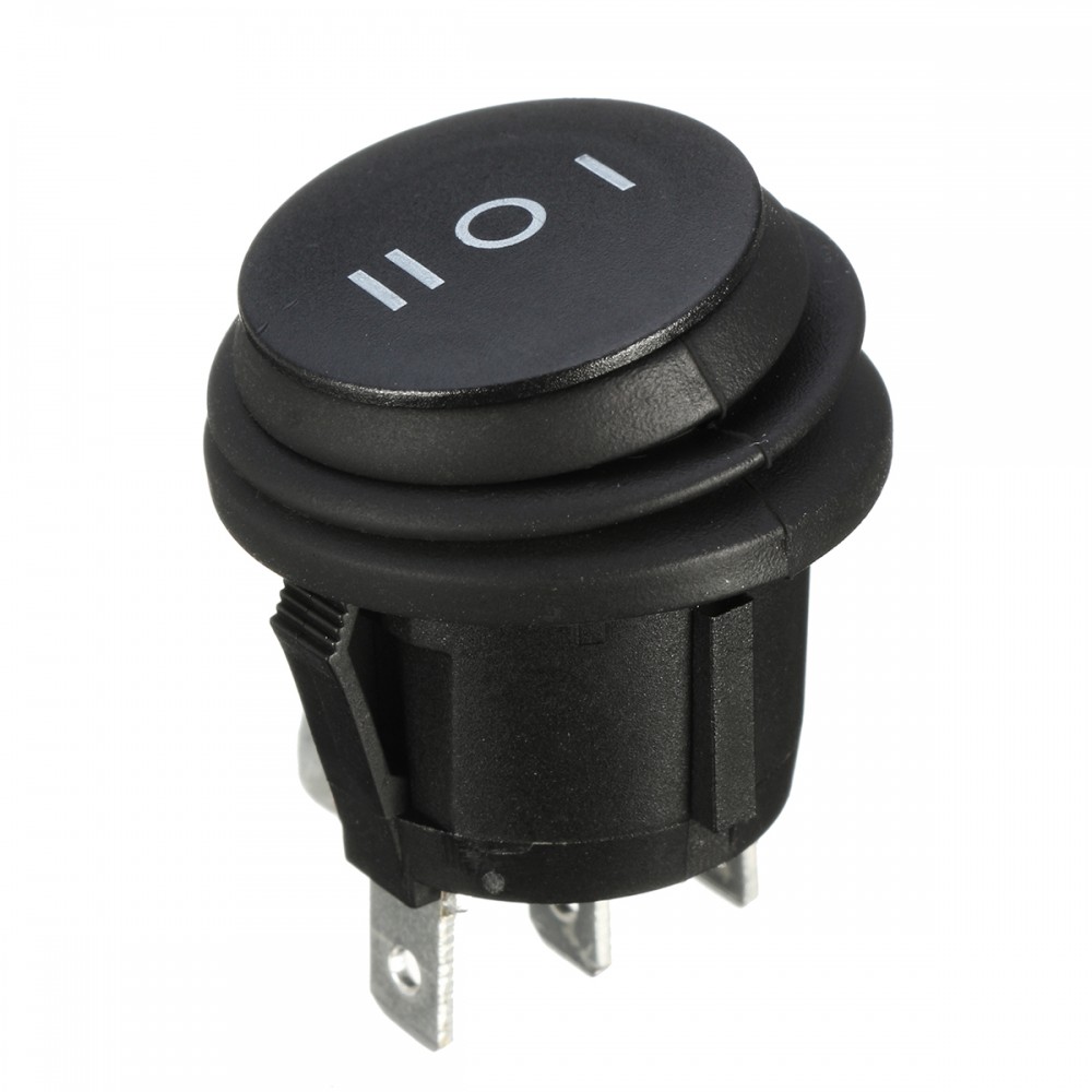 1Pcs ON/OFF/ON 3 Position SPDT Round Boat Rocker Switch 6A/250V 10A/125V AC