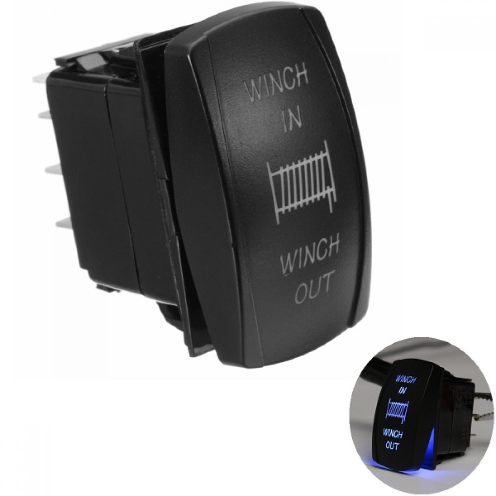 12V 20A 7Pin LED Light Laser Rocker Switch Momentary Rocker Switch Winch In Out ON/OFF