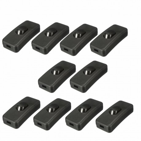 10pcs 250V 2A Light Switch Universal In-line Rocker Switch ON / OFF Rocker Switch