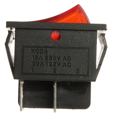 50pcs Red Light Lamp 4 Pin DPST ON-OFF Rocker Boat Switch 13A/250V 20A/125V