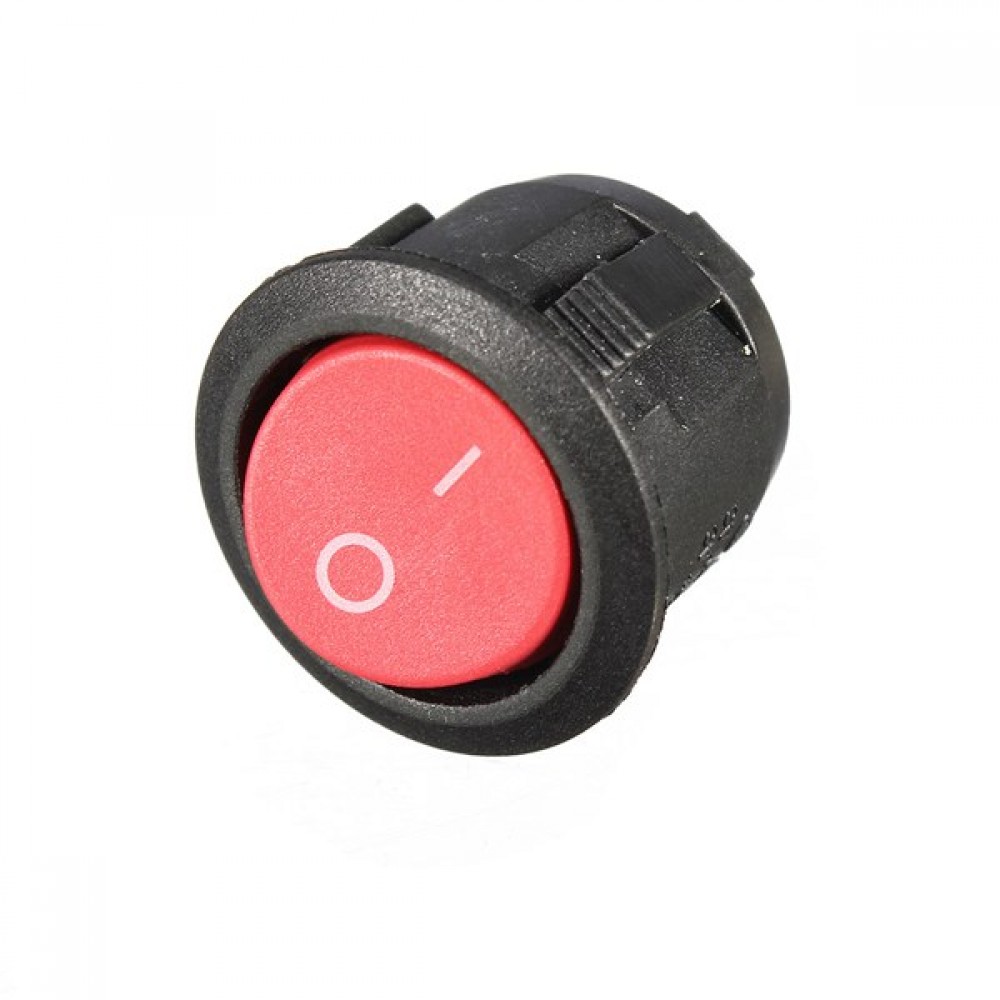 20Pcs Red Mini Round 2 Pin SPST ON-OFF Rocker Switch Button