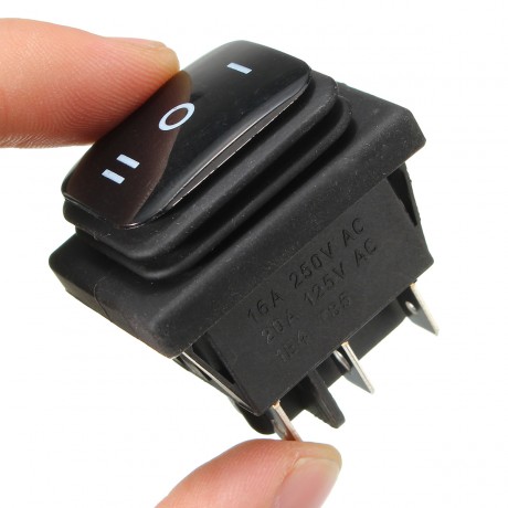 12V Waterproof 6Pin DPDT Locking ON-OFF-ON Rectangle Rocker Switch