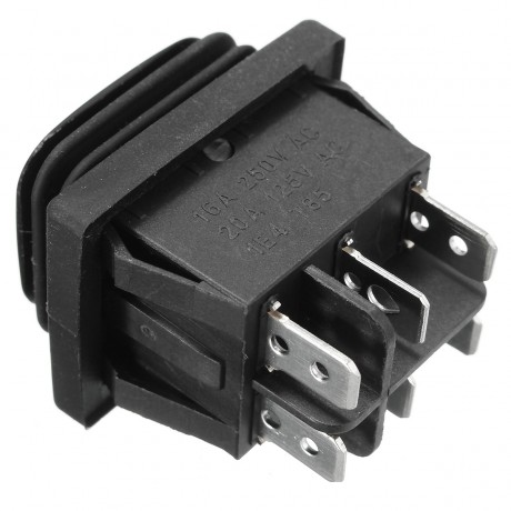 12V Waterproof 6Pin DPDT Locking ON-OFF-ON Rectangle Rocker Switch