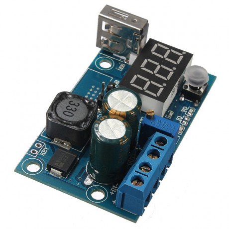 LM2596 USB LED Voltmeter DC Power Supply Adjustable Step Down Module