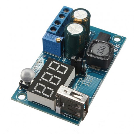 LM2596 USB LED Voltmeter DC Power Supply Adjustable Step Down Module