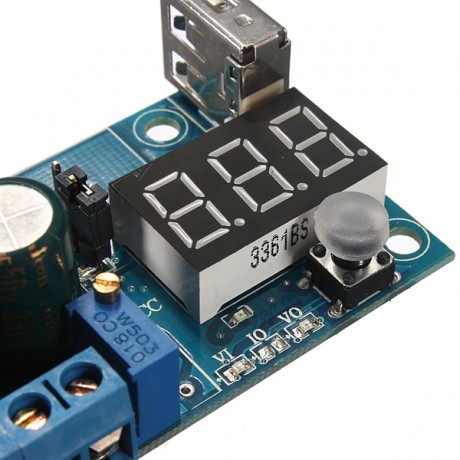 LM2596 USB LED Voltmeter DC Power Supply Adjustable Step Down Module