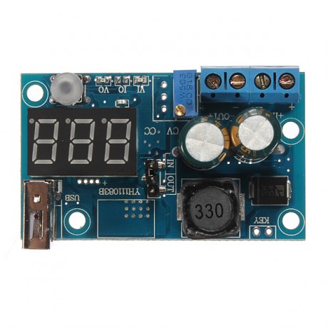 LM2596 USB LED Voltmeter DC Power Supply Adjustable Step Down Module