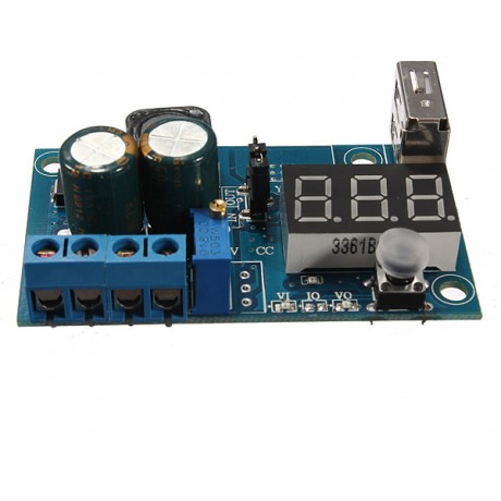 LM2596 USB LED Voltmeter DC Power Supply Adjustable Step Down Module