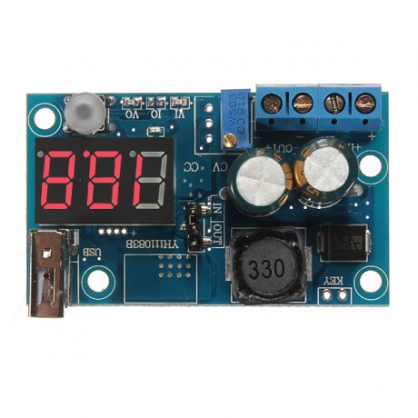 LM2596 USB LED Voltmeter DC Power Supply Adjustable Step Down Module