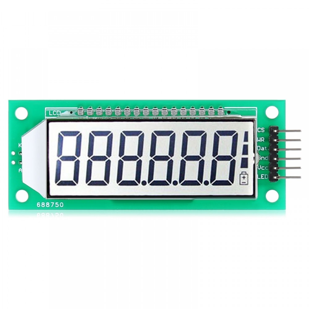 LDTR WG0101 2.4 inch 6-digit 7-segment LCD Display Module