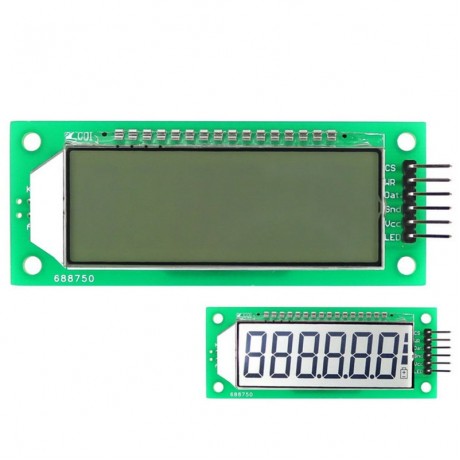 LDTR WG0101 2.4 inch 6-digit 7-segment LCD Display Module