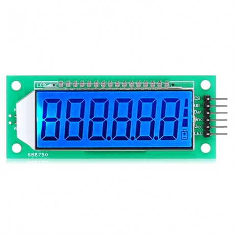 LDTR WG0101 2.4 inch 6-digit 7-segment LCD Display Module Blue