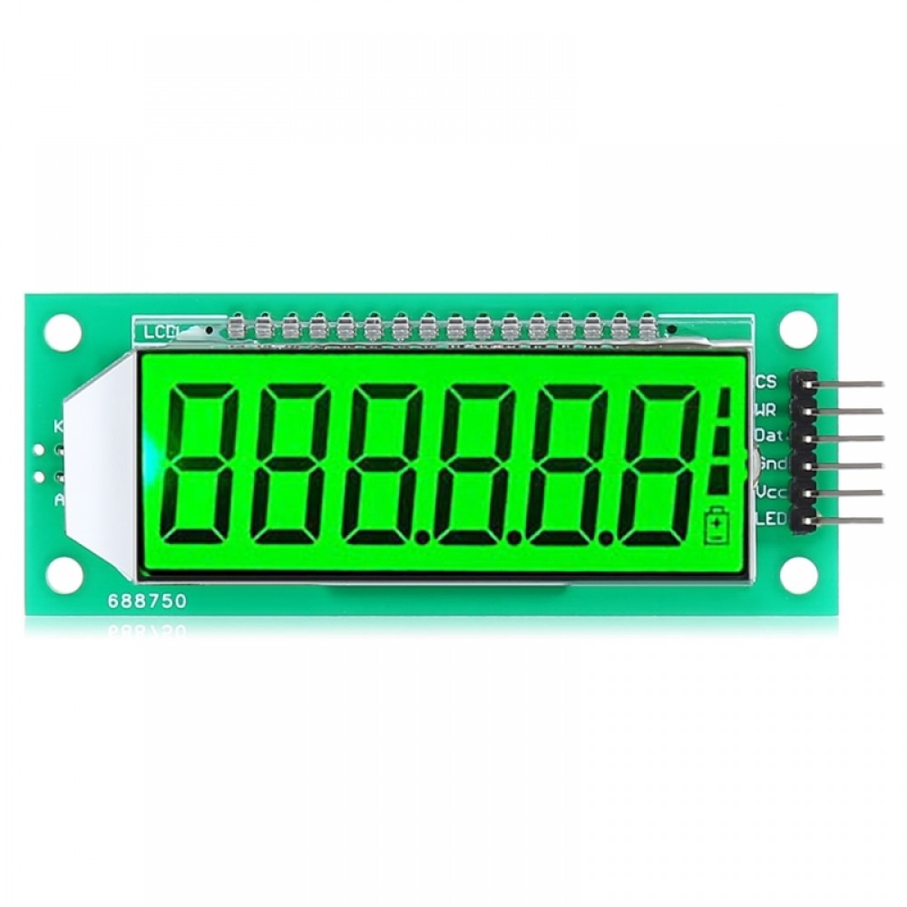 LDTR WG0101 2.4 inch 6-digit 7-segment LCD Display Module Green