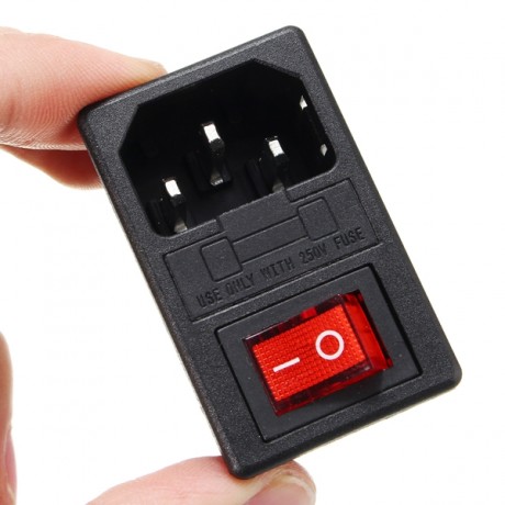 250V 15A AC 3 in 1 Fuse Power Supply Socket Connector Rocker Switch