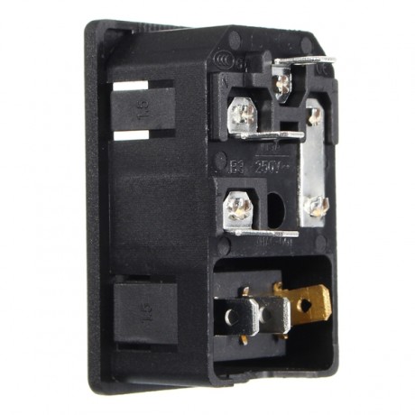 250V 15A AC 3 in 1 Fuse Power Supply Socket Connector Rocker Switch